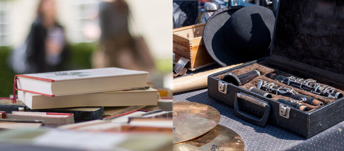 Flohmarkt Bücher & Musikinstrumente – Bild: © StockAdobe