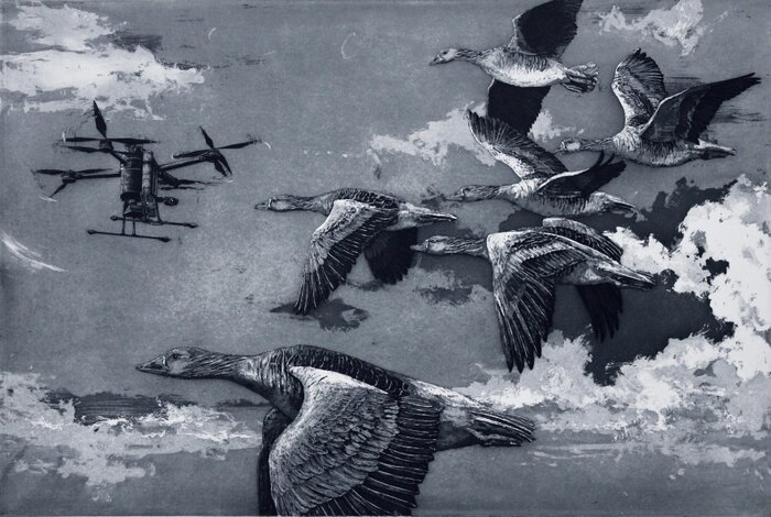 Werkaufenthalt Druckgraphik – Bild: Karin Brosa - Radierung 2024